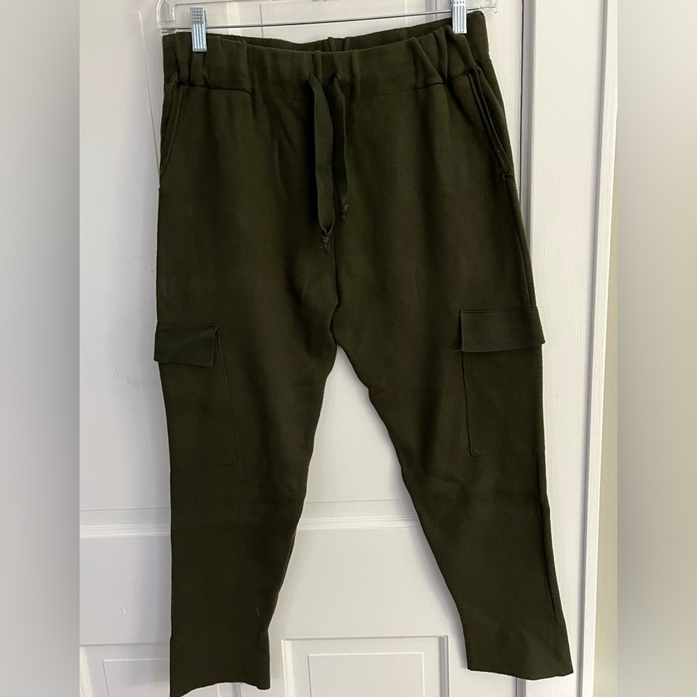 Zara Cargo Pocket Knit Jogger Dark Army Green Size Large